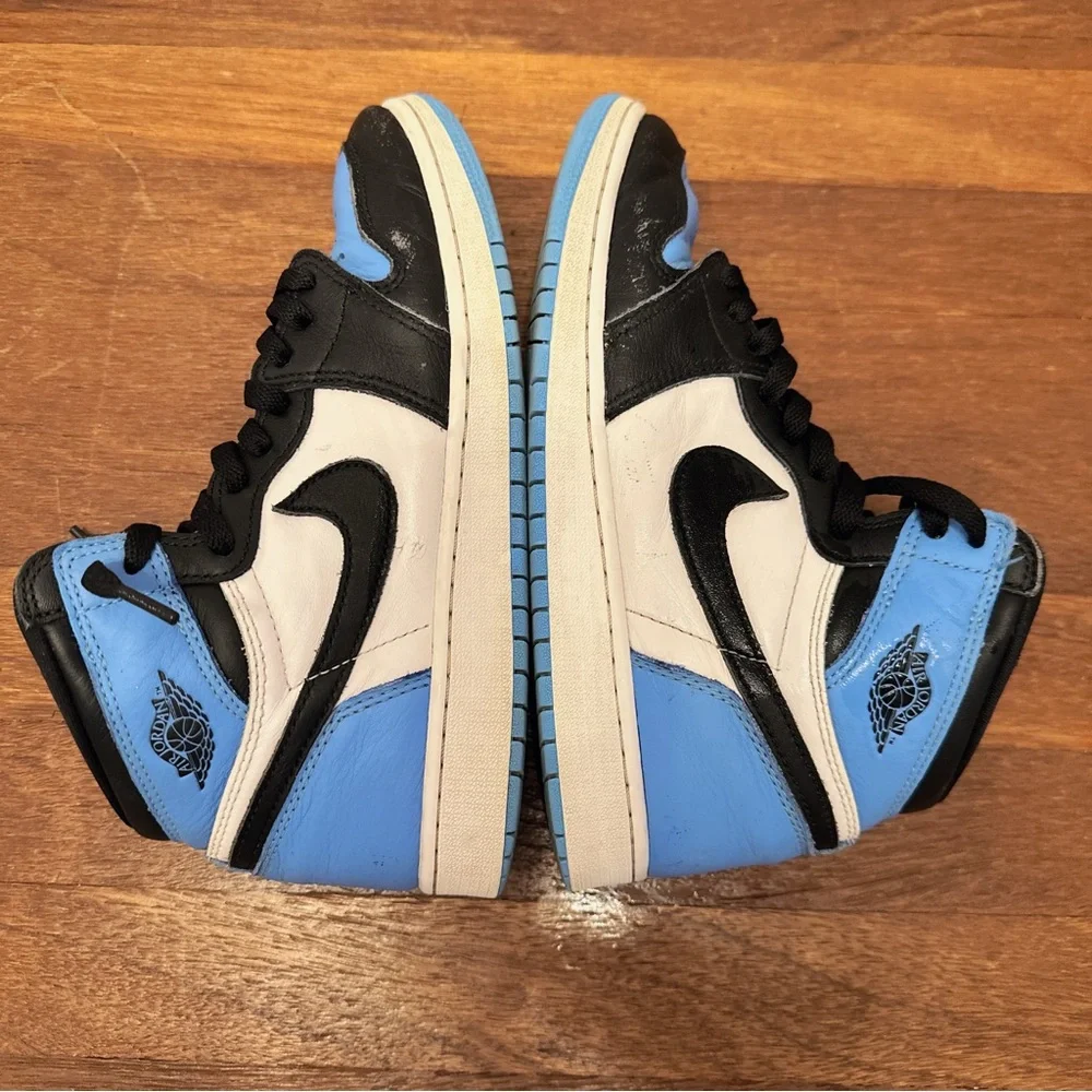 Nike Air Jordan 1 High FD1437-400 University Blue Black White Youth 7Y UNC Toe